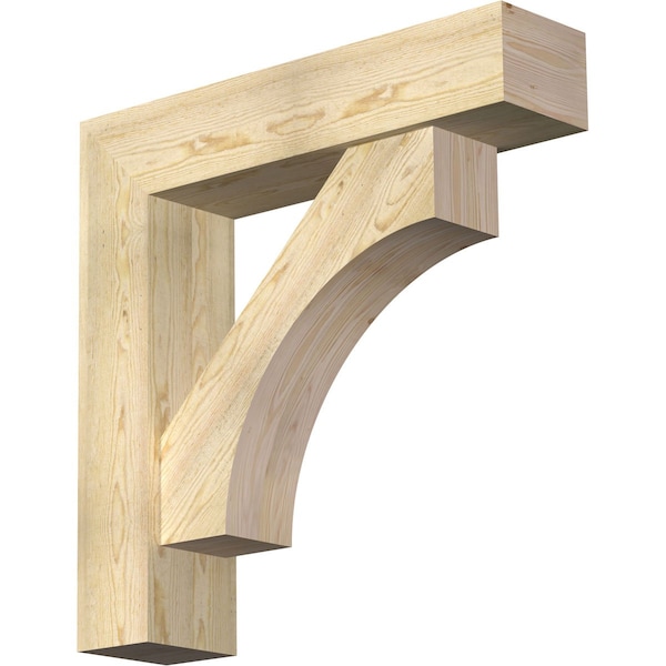 Ekena Millwork Westlake Block Rough Sawn Bracket w/ Offset Brace, Douglas Fir, 8"W x 34"D x 34"H BKT0806X34X34WTL05RDF - main
